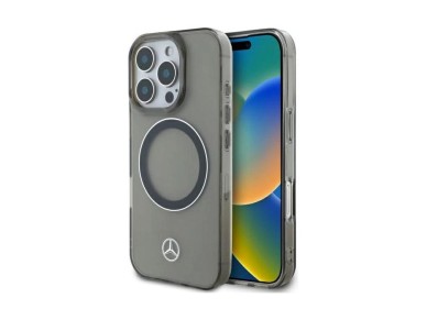 Funda Mercedes Silver Ring MagSafe para iPhone 16 Pro Max - Negra Funda Mercedes Silver Ring MagSafe para iPhone 16 Pro Max - Negra