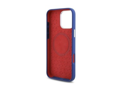 Capa MagSafe Mercedes em silicone com risca vermelha para iPhone 16 Pro Max - Azul Marinho Capa MagSafe Mercedes em silicone com risca vermelha para iPhone 16 Pro Max - Azul Marinho