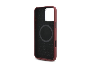 Capa MagSafe Mercedes em silicone com riscas brancas para iPhone 16 Pro Max - Vermelha Capa MagSafe Mercedes em silicone com riscas brancas para iPhone 16 Pro Max - Vermelha