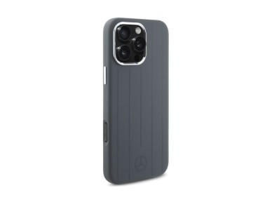 Funda Mercedes de silicona con rayas verticales tonales y MagSafe para iPhone 16 Pro Max - Gris Funda Mercedes de silicona con rayas verticales tonales y MagSafe para iPhone 16 Pro Max - Gris