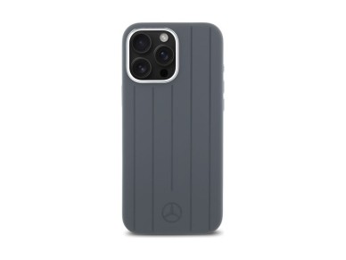 Funda Mercedes de silicona con rayas verticales tonales y MagSafe para iPhone 16 Pro Max - Gris Funda Mercedes de silicona con rayas verticales tonales y MagSafe para iPhone 16 Pro Max - Gris