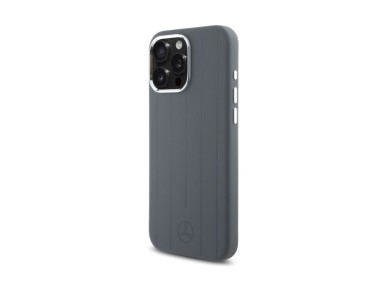 Funda Mercedes de silicona con rayas verticales tonales y MagSafe para iPhone 16 Pro Max - Gris Funda Mercedes de silicona con rayas verticales tonales y MagSafe para iPhone 16 Pro Max - Gris