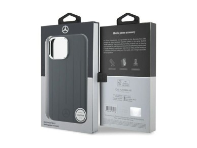 Funda Mercedes de silicona con rayas verticales tonales y MagSafe para iPhone 16 Pro Max - Gris Funda Mercedes de silicona con rayas verticales tonales y MagSafe para iPhone 16 Pro Max - Gris