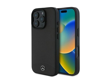 Mercedes Textured And Plain Leather MagSafe Case for iPhone 16 Pro Max - Black Mercedes Textured And Plain Leather MagSafe Case for iPhone 16 Pro Max - Black