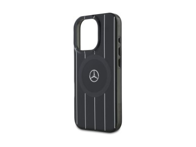 Capa MagSafe Mercedes MB Double Layer com Linhas Cruzadas para iPhone 16 Pro - Preta