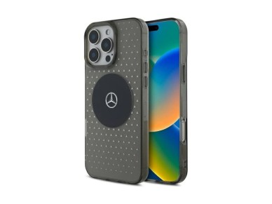 Funda Mercedes MB con estampado de estrellas para iPhone 16 Pro - Negra Funda Mercedes MB con estampado de estrellas para iPhone 16 Pro - Negra
