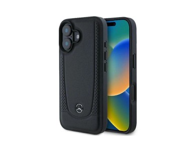 Mercedes Leather Urban Case for iPhone 16 - Black Mercedes Leather Urban Case for iPhone 16 - Black