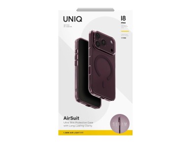 Capa de carregamento Uniq Airsuit Magclick para iPhone 18 Pro/17 Pro - bordeaux Capa de carregamento Uniq Airsuit Magclick para iPhone 18 Pro/17 Pro - bordeaux