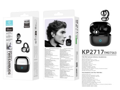 Techancy KP2717 Open Ear Bluetooth Headphones, TWS Mini, Bluetooth 6.0, Ear Hook, 4.5h Battery Life,