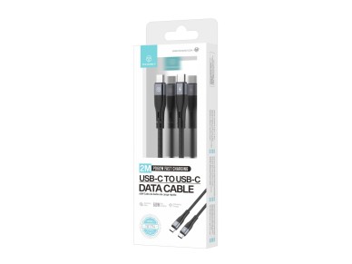 Techancy TB1794 USB-C to USB-C Cable, 60W PD, Fast Charging, Data Transfer, 2m, Aluminum, TPE, Black Techancy TB1794 USB-C to USB-C Cable, 60W PD, Fast Charging, Data Transfer, 2m, Aluminum, TPE, Black