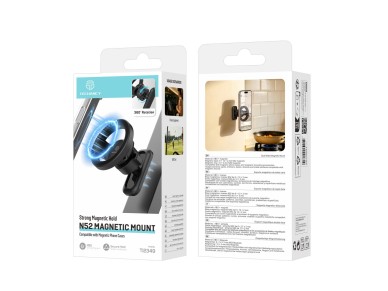 Suporte Magnetico Dupla Face para Telemovel Techancy TI2349, Imanes N52, Rotacao 360 Graus, Dobravel