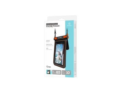 Techancy TU7455 Waterproof Mobile Phone Case, Double Pocket, 8.5 Inch, IPX8, Up to 10m, Touchscreen,