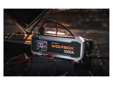 Arrancador de batería WOLFBOX MegaVolt 16 de 16.000 mAh y 3.000 A Arrancador de batería WOLFBOX MegaVolt 16 de 16.000 mAh y 3.000 A