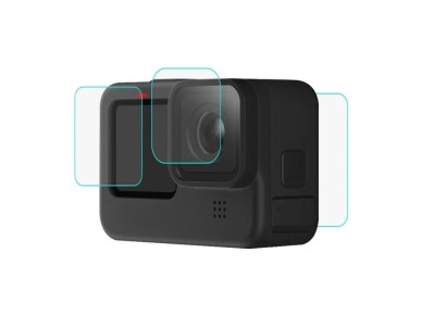 Protetor de ecr� Puluz 9H em vidro temperado para GoPro HERO12/11/10, preto