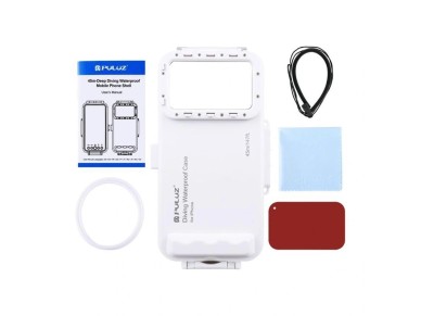 Puluz Waterproof Case (45m) for iPhone: For Underwater Photos and Videos (White)