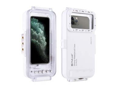 Capa � prova de �gua Puluz (45 m) para iPhone: Para fotografias e v�deos subaqu�ticos (Branca)