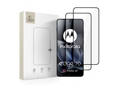 Protector de pantalla de vidrio templado Tech-Protect Glass Fit+ (paquete de 2) para Motorola Edge 7