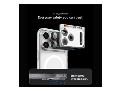 Protetor de ecr� de vidro temperado Spigen Optik Pro XL Glas.tR EZ Fit para c�mara do iPhone 18 Pro 