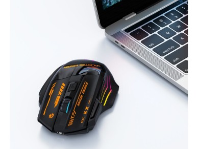 Rat�n inal�mbrico �ptico para juegos Wozinsky WMGB-1179 con bater�a recargable integrada, 3200 DPI y