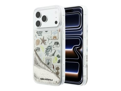 Capa Karl Lagerfeld Liquid Glitter Beach & Sand para iPhone 17 Pro Max / 18 Pro Max - Bege