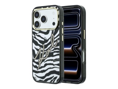 Karl Lagerfeld IML Signature Zebra Glitter MagSafe Case for iPhone 17 Pro Max / 18 Pro Max - Gold Karl Lagerfeld IML Signature Zebra Glitter MagSafe Case for iPhone 17 Pro Max / 18 Pro Max - Gold