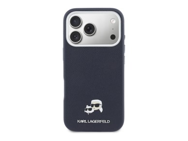 Capa MagSafe Karl Lagerfeld Karl & Choupette Head Pins Saffiano para iPhone 17 Pro Max - Azul Capa MagSafe Karl Lagerfeld Karl & Choupette Head Pins Saffiano para iPhone 17 Pro Max - Azul