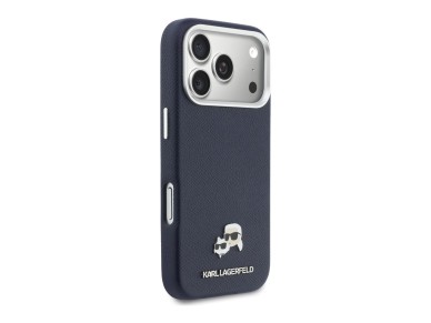 Capa MagSafe Karl Lagerfeld Karl & Choupette Head Pins Saffiano para iPhone 17 Pro Max - Azul Capa MagSafe Karl Lagerfeld Karl & Choupette Head Pins Saffiano para iPhone 17 Pro Max - Azul