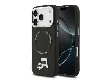 Karl Lagerfeld Karl & Choupette Pins MagSafe Case for iPhone 17 Pro - Black Karl Lagerfeld Karl & Choupette Pins MagSafe Case for iPhone 17 Pro - Black