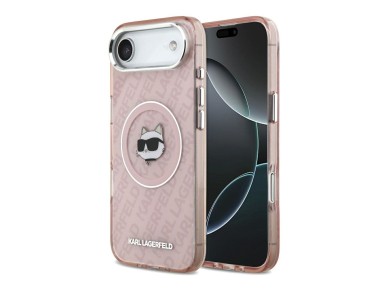 Capa MagSafe Karl Lagerfeld IML Choupette Head Logo para iPhone Air - Rosa