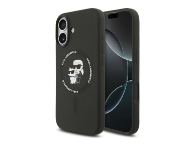 Karl Lagerfeld Silicone Karl&Choupette Ring MagSafe Case for iPhone 17 - Black Karl Lagerfeld Silicone Karl&Choupette Ring MagSafe Case for iPhone 17 - Black