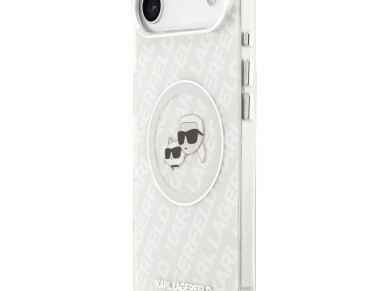 Karl Lagerfeld IML Glitter Karl&Choupette Heads Logo MagSafe Case for iPhone Air - Gray Karl Lagerfeld IML Glitter Karl&Choupette Heads Logo MagSafe Case for iPhone Air - Gray