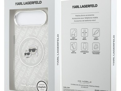 Karl Lagerfeld IML Glitter Karl&Choupette Heads Logo MagSafe Case for iPhone Air - Gray Karl Lagerfeld IML Glitter Karl&Choupette Heads Logo MagSafe Case for iPhone Air - Gray