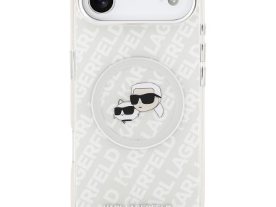 Karl Lagerfeld IML Glitter Karl&Choupette Heads Logo MagSafe Case for iPhone Air - Gray Karl Lagerfeld IML Glitter Karl&Choupette Heads Logo MagSafe Case for iPhone Air - Gray