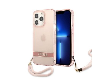Guess Translucent Stap Case for iPhone 13 Pro Max - Pink
