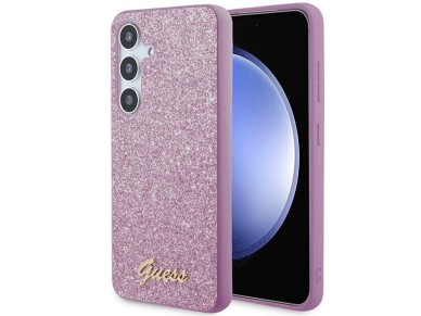 Capa Guess Glitter Script para Samsung Galaxy S24 - roxa
