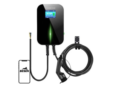Carregador de parede para carro el�trico Besen BS20 22kW com aplica��o