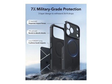 Funda ESR Cyber ??Tough MagSafe para iPhone 18 Pro / 17 Pro - Negra Funda ESR Cyber ??Tough MagSafe para iPhone 18 Pro / 17 Pro - Negra