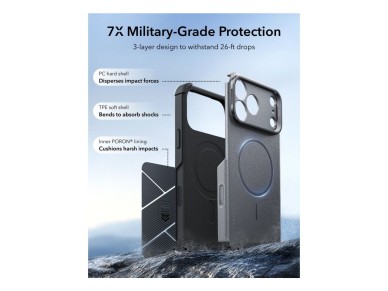 ESR Cyber ​​Tough Kickstand MagSafe Case for iPhone 18 Pro Max / 17 Pro Max - Gray