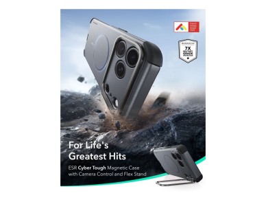 ESR Cyber ​​Tough Kickstand MagSafe Case for iPhone 18 Pro Max / 17 Pro Max - Gray