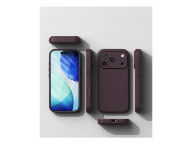 Capa Ringke em silicone MagSafe para iPhone 18 Pro - cerejeira escura