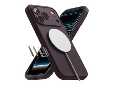 Capa Ringke em silicone MagSafe para iPhone 18 Pro - cerejeira escura