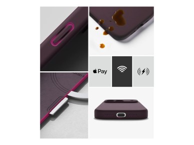 Capa Ringke em silicone MagSafe para iPhone 18 Pro - cerejeira escura