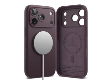 Capa Ringke em silicone MagSafe para iPhone 18 Pro - cerejeira escura