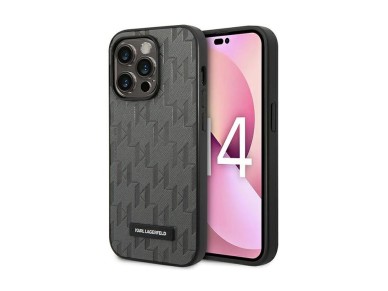 Karl Lagerfeld Saffiano Mono Metal Logo iPhone 14 Pro Max 6.7" Case - Gray Karl Lagerfeld Saffiano Mono Metal Logo iPhone 14 Pro Max 6.7" Case - Gray