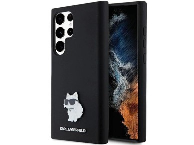 Karl Lagerfeld Silicone Choupette Metal Pin case for Samsung Galaxy S23 Ultra - black Karl Lagerfeld Silicone Choupette Metal Pin case for Samsung Galaxy S23 Ultra - black