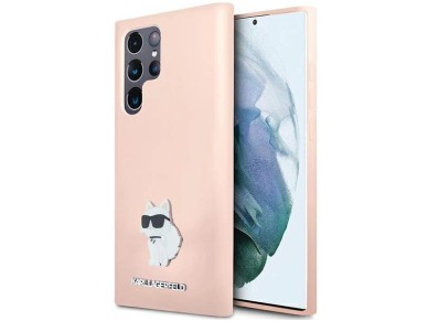 Karl Lagerfeld Silicone Choupette Metal Pin case for Samsung Galaxy S23 Ultra - pink Karl Lagerfeld Silicone Choupette Metal Pin case for Samsung Galaxy S23 Ultra - pink