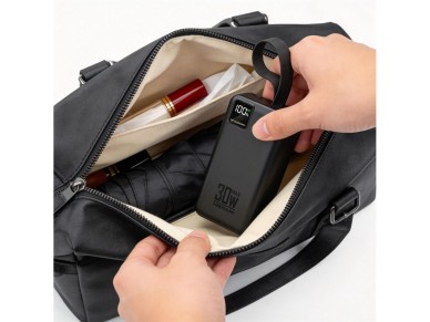 Powerbank Wozinsky W8-B 50000mAh 30W 2xUSB-A e 1xUSB-C e micro USB com lanterna - preto