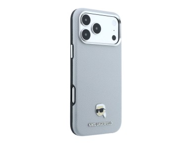 Funda metálica MagSafe Karl Lagerfeld Grained Karl Head para iPhone 18 Pro Max / 17 Pro Max - Gris Funda metálica MagSafe Karl Lagerfeld Grained Karl Head para iPhone 18 Pro Max / 17 Pro Max - Gris