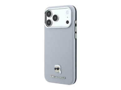 Funda metálica MagSafe Karl Lagerfeld Grained Karl Head para iPhone 18 Pro Max / 17 Pro Max - Gris Funda metálica MagSafe Karl Lagerfeld Grained Karl Head para iPhone 18 Pro Max / 17 Pro Max - Gris