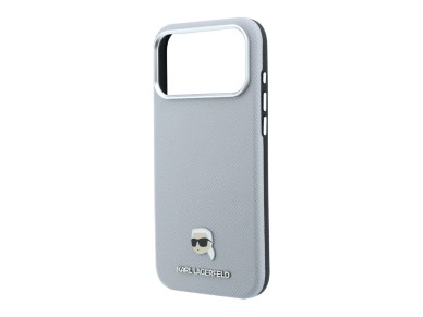 Funda metálica MagSafe Karl Lagerfeld Grained Karl Head para iPhone 18 Pro Max / 17 Pro Max - Gris Funda metálica MagSafe Karl Lagerfeld Grained Karl Head para iPhone 18 Pro Max / 17 Pro Max - Gris